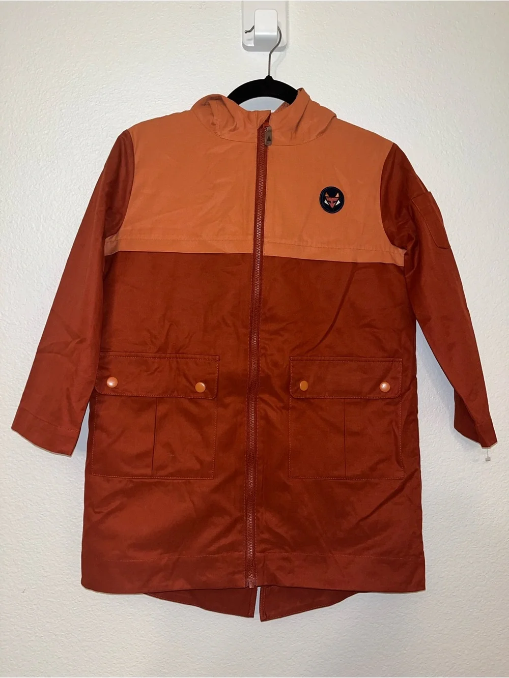The Sunday Collective Kids Hooded Jacket Burnt Henna Quilted Lined Size 8Y NWT